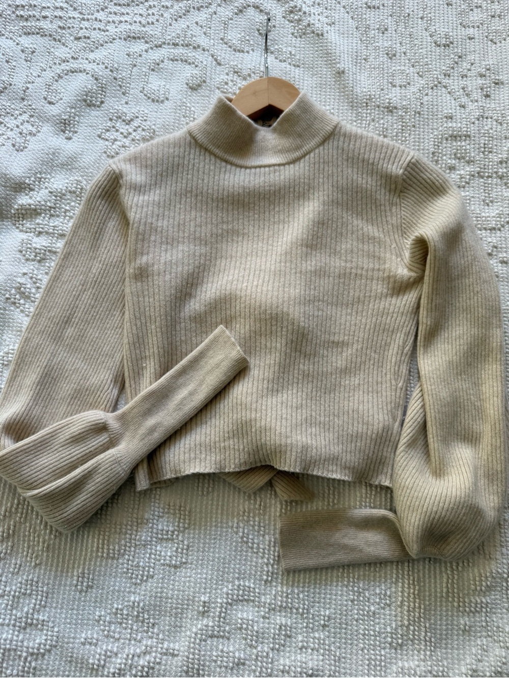 Reformation Cashmere Osteria Mock-neck Sweater Open Back Women Size Small